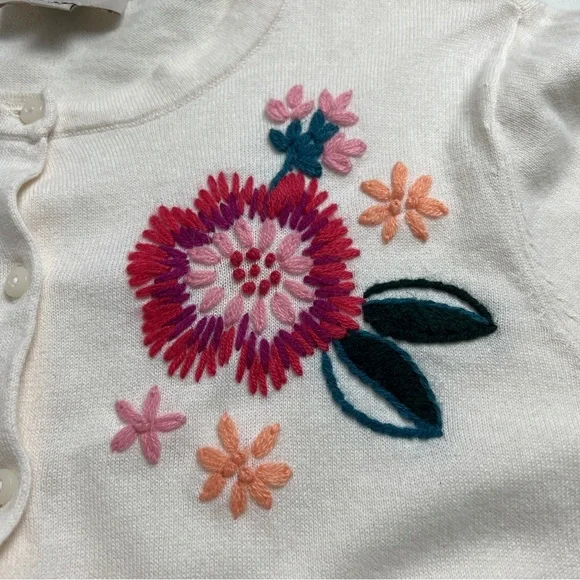 NWOT Adorable embroidered cardigan Loft M - Picture 2 of 5